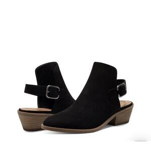 Lucky brand Farryn Low Heel sling Back leather Booties black Size 9